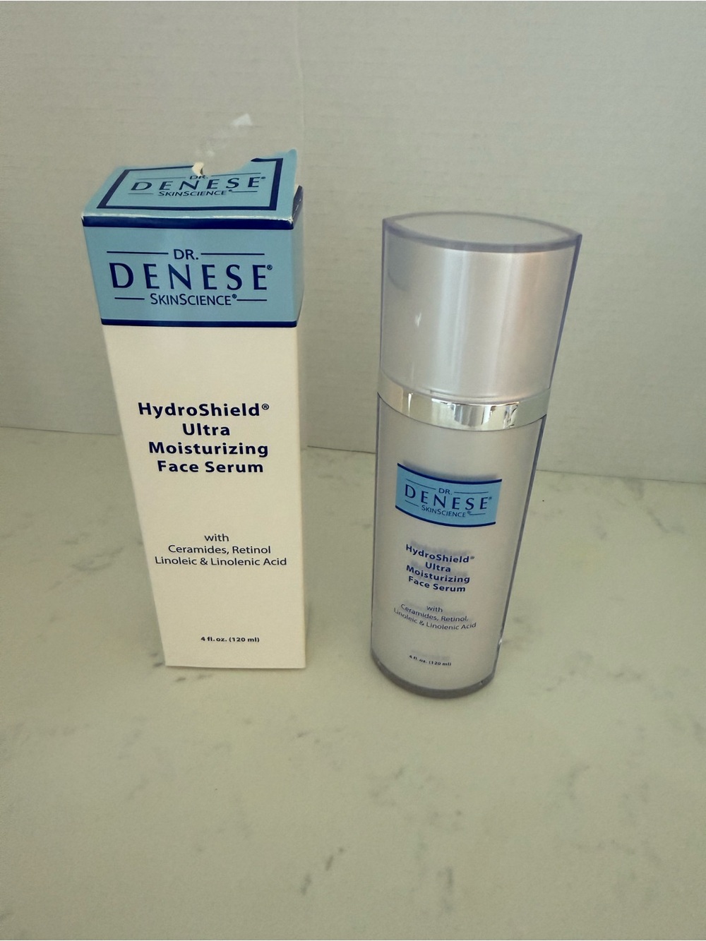 Dr. Denese HydroShield Ultra Moisturizing Face Serum — White & Light Blue